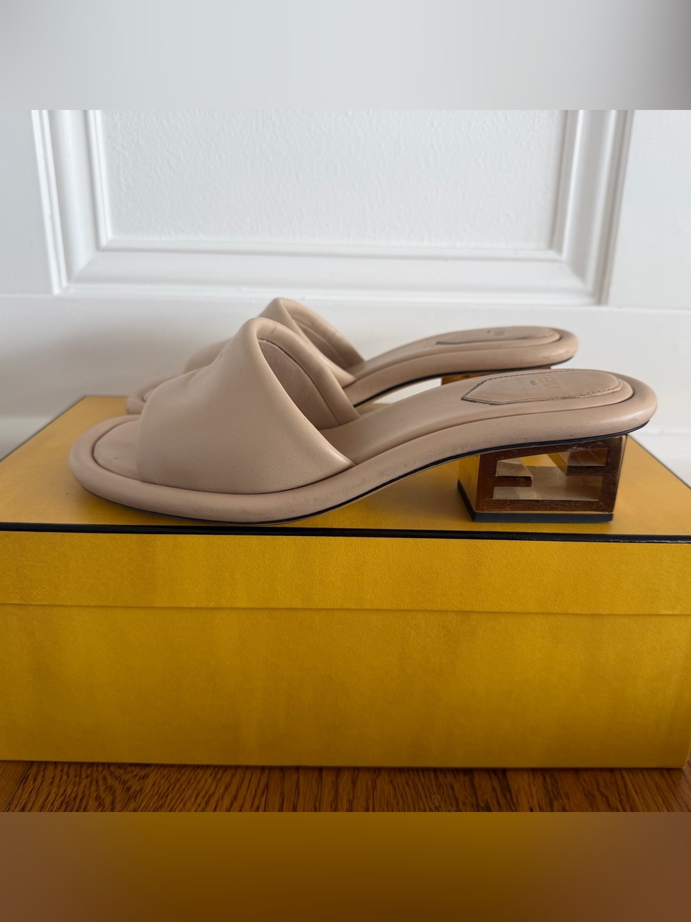 Fendi FF cut Baguette Nappa Leather Sandals I